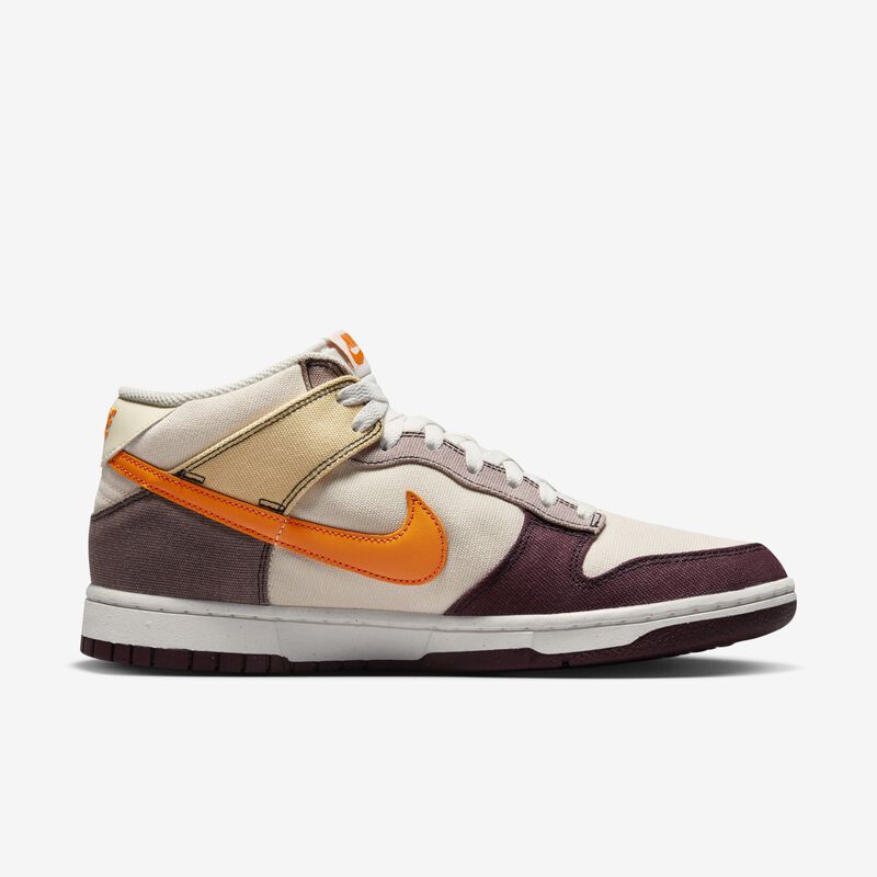 Nike Dunk Mid, Leche de coco/Oro celestial/Eclipse ciruela/Naranja vivo, hi-res