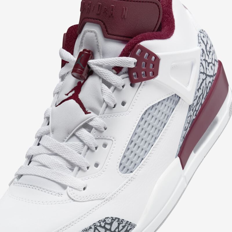 Jordan Spizike Low, Blanco/Gris Lobo/Antracita/Rojo Equipo, hi-res