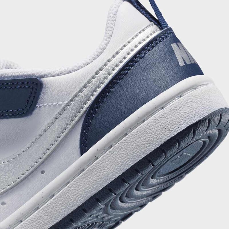Nike Court Borough Low Recraft, Blanco/Met&aacute;lico Plata-Profundo Noche-Medianoche Azul Marino, hi-res