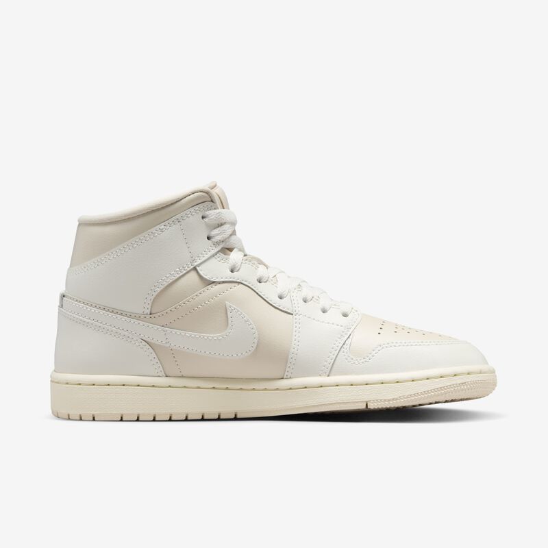 Air Jordan 1 Mid, Blanco/Rojo Fuego/Gris Cemento/Negro, hi-res