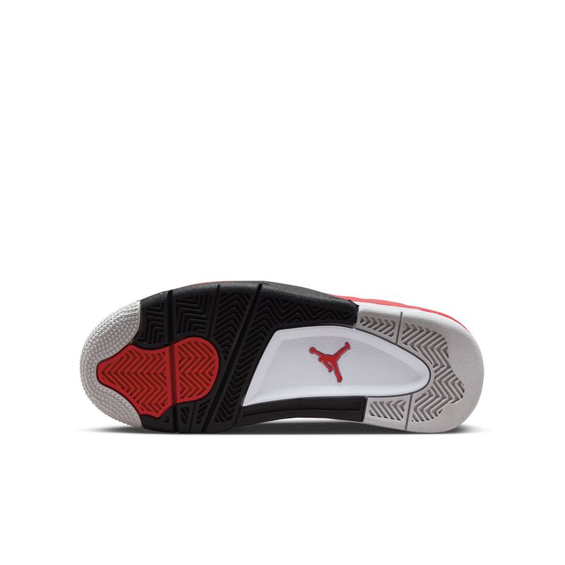 Air Jordan 4 Retro, Blanco/Rojo fuego-negro-gris neutro, hi-res