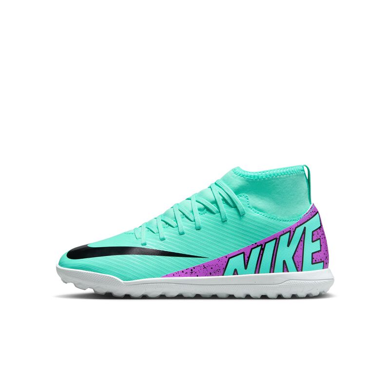 Nike Jr. Mercurial Superfly 9 Club, Hiperturquesa/Negro/Blanco/Sueño fucsia, hi-res