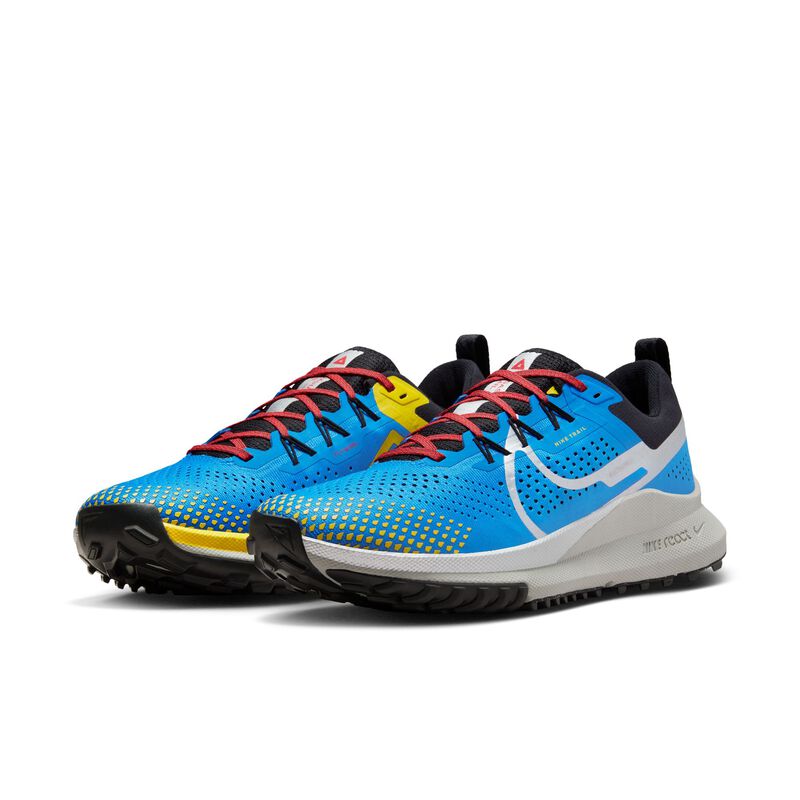 Nike React Pegasus Trail 4, Azul foto claro/Rojo pista/Negro/Plata metalizado, hi-res