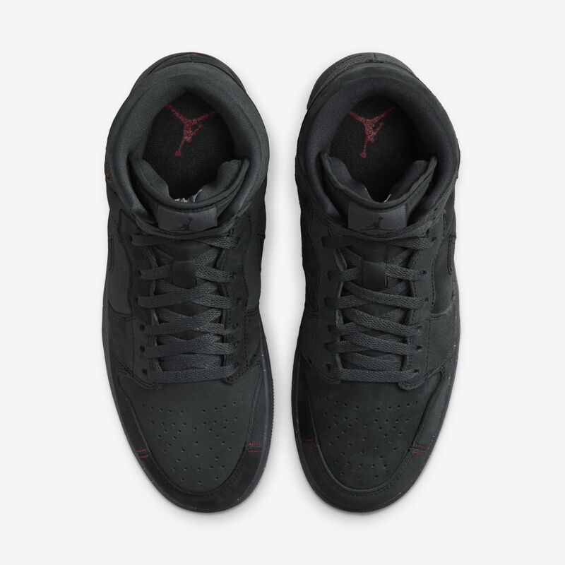 Air Jordan 1 Mid SE Craft, Gris ahumado oscuro/Negro-Rojo Varsity, hi-res