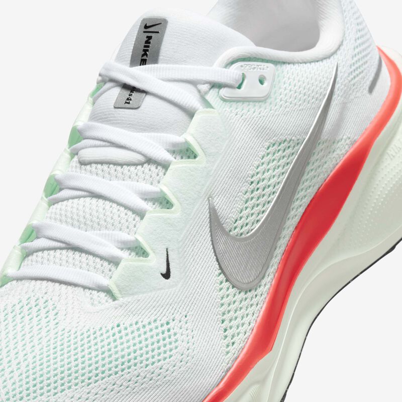 Nike Pegasus 41, Blanco/Barely Green/Carmesí brillante/Plata metalizado, hi-res