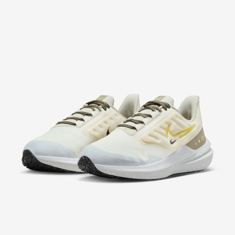 Nike Air Winflo 9 Shield, Marfil pálido/Oliva neutro/Mar de cristal/Alto voltaje, hi-res