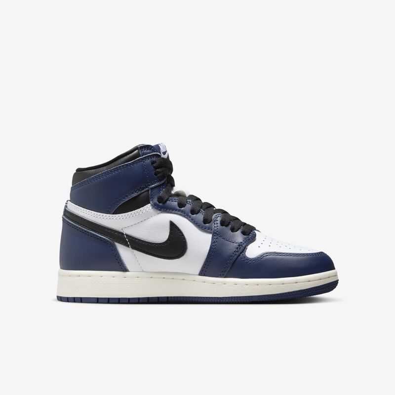 Air Jordan 1 High OG, Azul marino medianoche/Blanco/Vela/Negro, hi-res