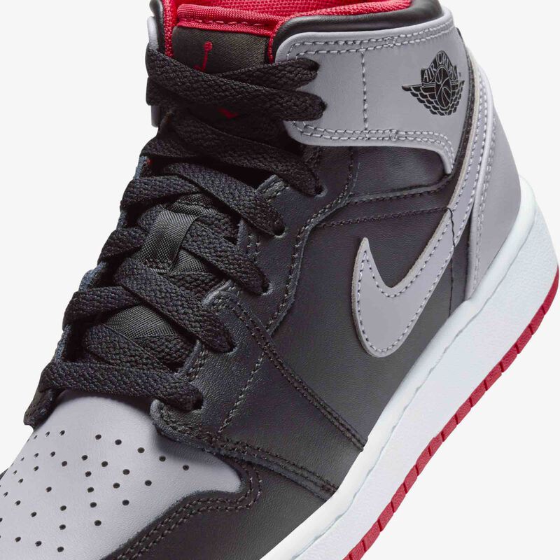 Air Jordan 1 Mid, Negro/Fuego Rojo/Blanco/Cemento, hi-res