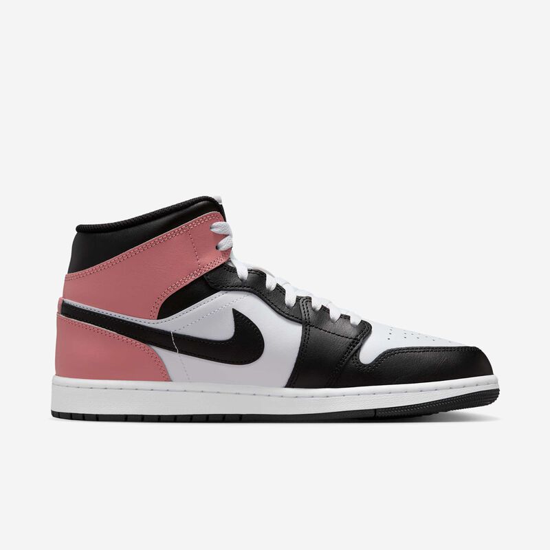 Air Jordan 1 Mid, Blanco/Rosa Óxido/Negro, hi-res