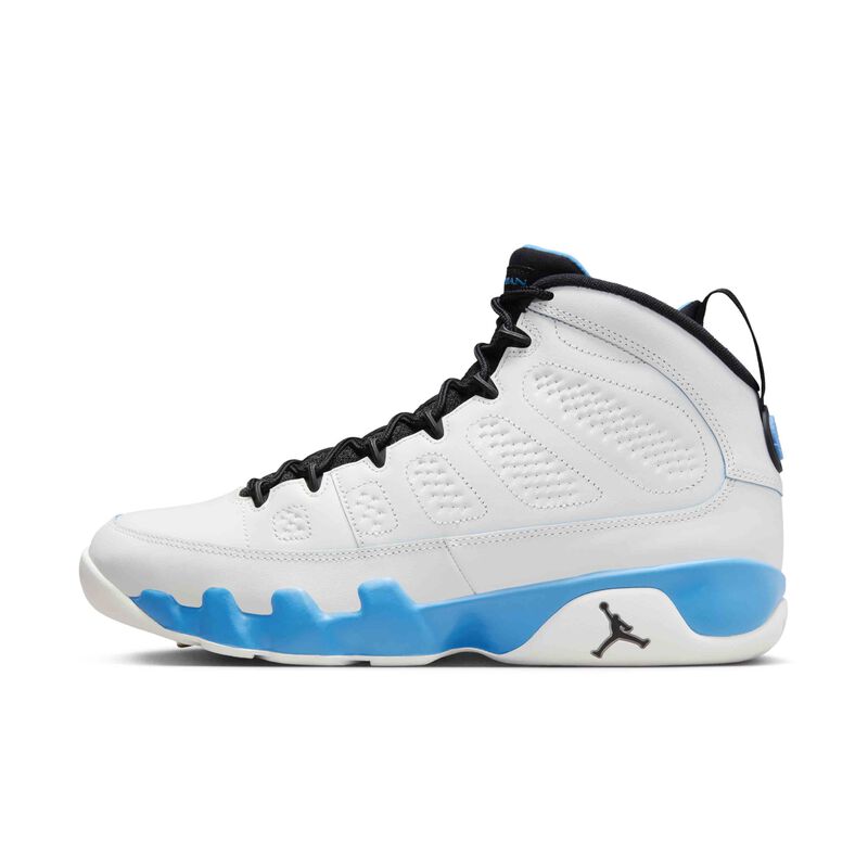 Air Jordan 9 Retro, Blanco Cumbre/Negro/Azul Polvo Oscuro, hi-res