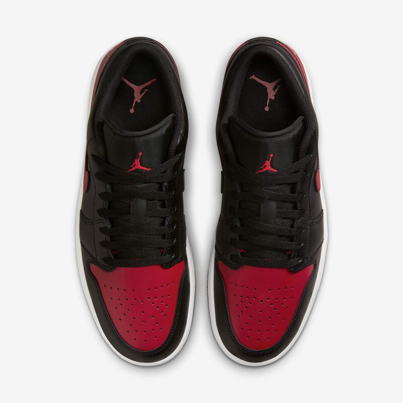 Air Jordan 1 Low, Negro/Blanco Cumbre/Rojo Universitario, hi-res