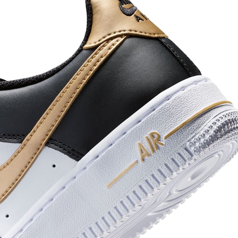 Nike Air Force 1, Negro/Negro/Blanco/Oro metalizado, hi-res