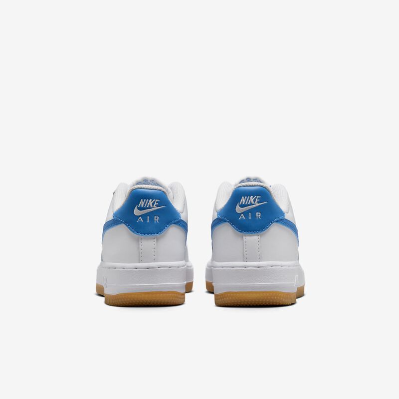 Nike Air Force 1, Blanco/Marrón Claro Goma/Azul Extremo, hi-res