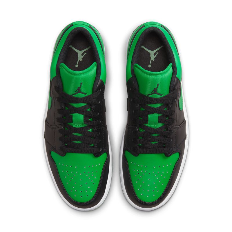 Air Jordan 1 Low, Negro/Verde suerte/Blanco/Negro, hi-res