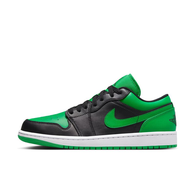 Air Jordan 1 Low, Negro/Verde suerte/Blanco/Negro, hi-res