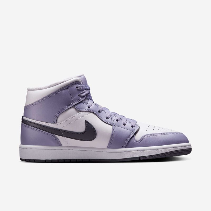 Air Jordan 1 Mid, Blanco/Índigo Neblina/Gris Azul Oscuro, hi-res