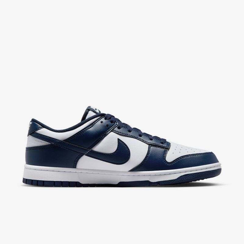 Nike Dunk Low Retro, Blanco/Blanco/Azul Marino Medianoche, hi-res