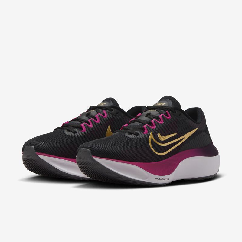 Nike Zoom Fly 5, Negro/Blanco/Rojo espino/Oro metalizado, hi-res