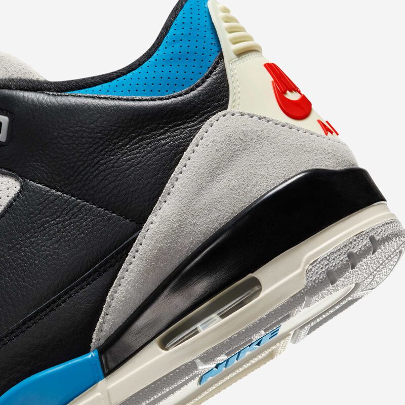 Air Jordan 3 Retro, Negro/Gris neutro/Azul militar/Chile Rojo, hi-res