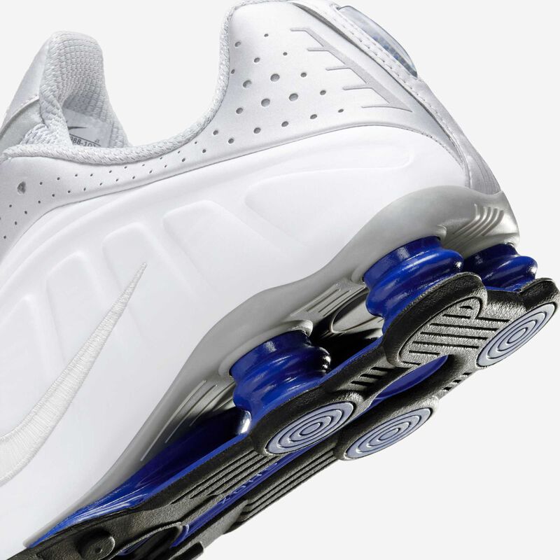 Nike Shox R4, Blanco/Blanco-Mtlc Plata-Azul Real Profundo-Negro, hi-res