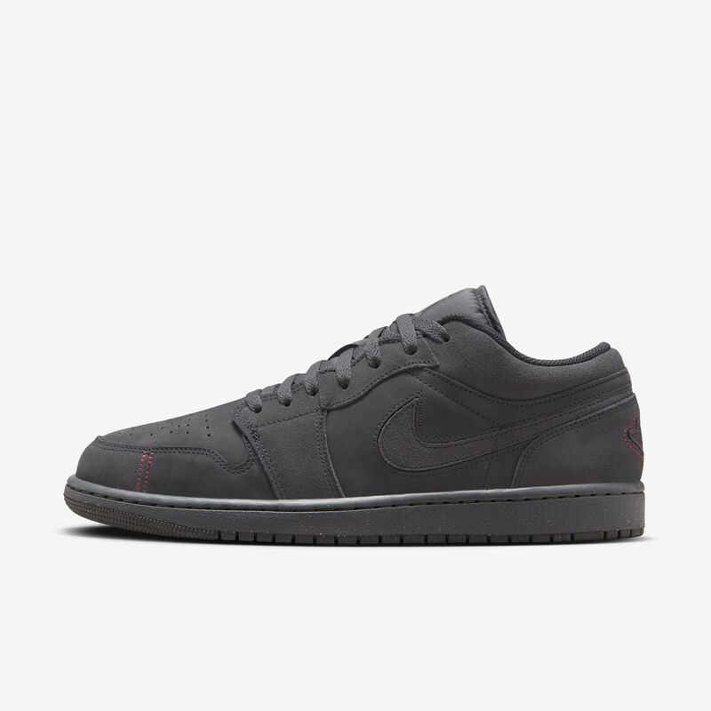 Air Jordan 1 Low SE Craft, Gris ahumado oscuro/Negro-Rojo Varsity, hi-res