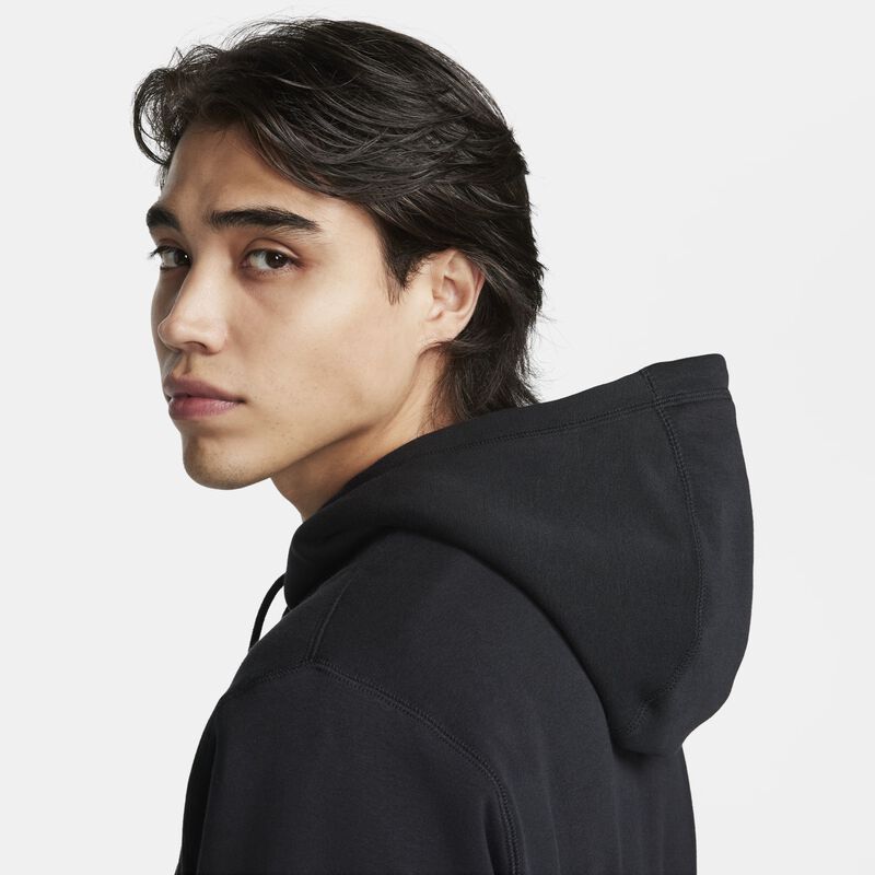 Nike Club Fleece, Negro/Naranja de seguridad, hi-res