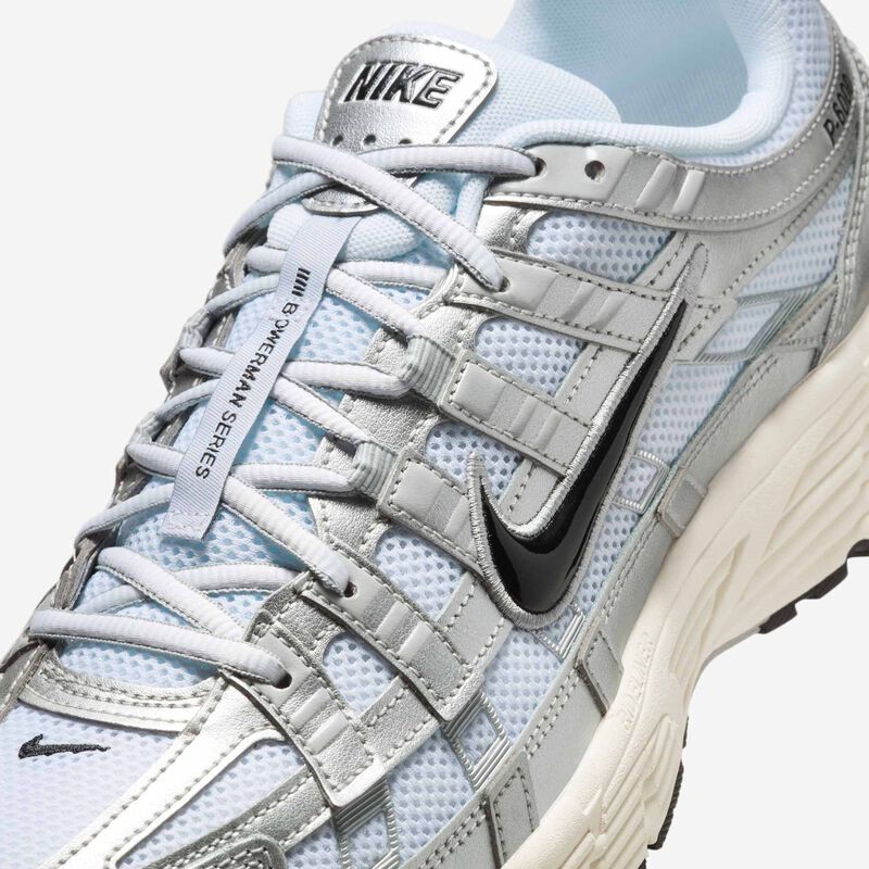 Nike P-6000, Blanco/Plata Metalizado/Plata Liso/Negro, hi-res