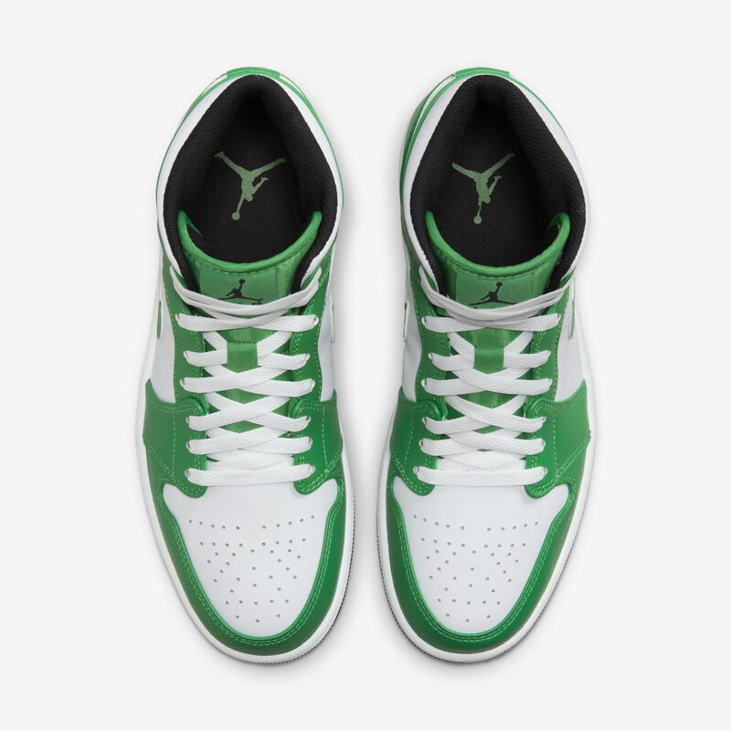 Air Jordan 1 Mid, Verde suerte/Blanco/Negro, hi-res