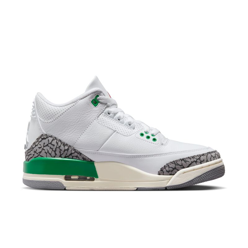 Air Jordan 3 Retro, Blanco/Verde suerte/Gris cemento/Rojo Varsity, hi-res