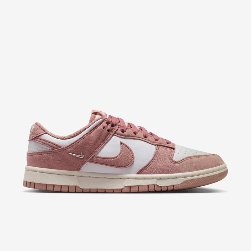 Nike Dunk Low, Blanco/Rosa Partícula-Vela-Plata Metalizada, hi-res