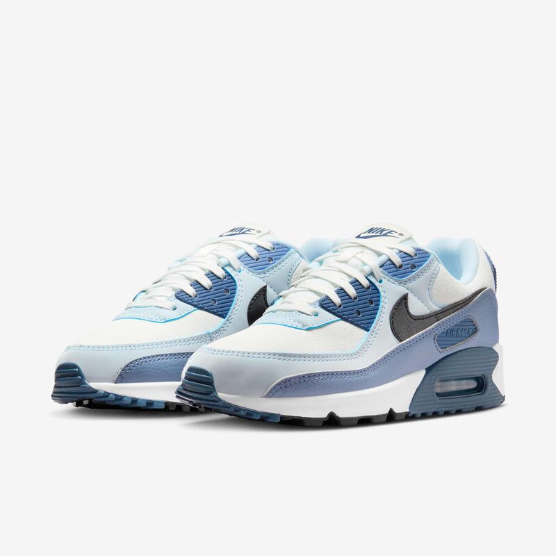 Nike Air Max 90, Blanco Cumbre/Negro-Cenizo Pizarra-Azul Tinte, hi-res