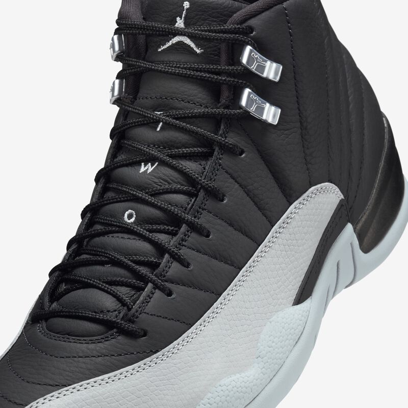 Air Jordan 12 Retro, Negro/Blanco/Gris Lobo, hi-res