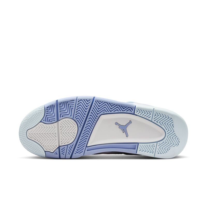 Air Jordan 4 Retro, Blanco/Tinte Azul/Verde Aceite/Aluminio, hi-res