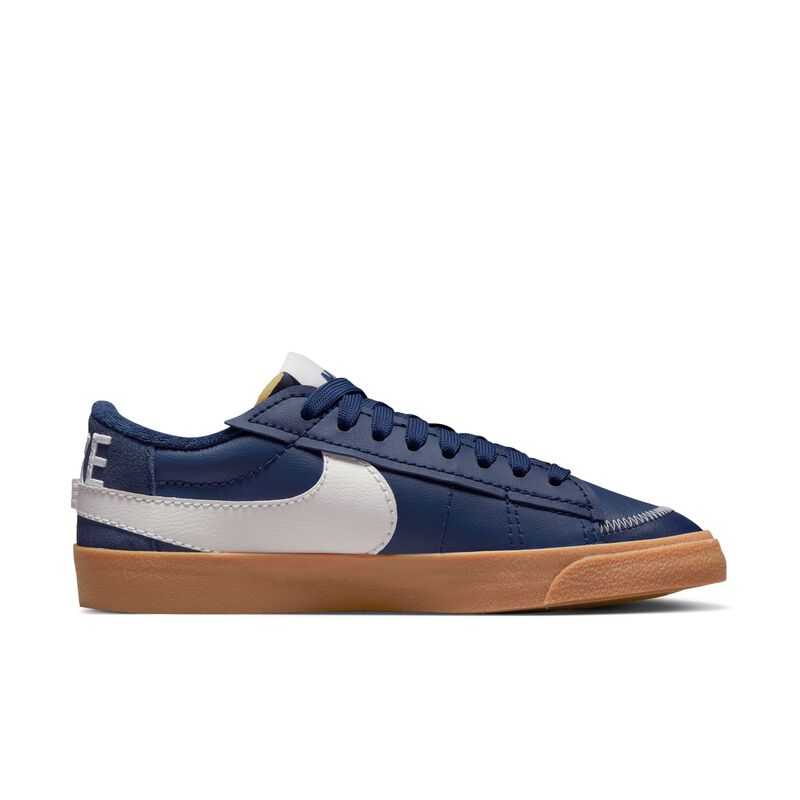 Nike Blazer Low 77 Jumbo, Azul marino medianoche/Goma de mascar Marrón medio/Vela, hi-res