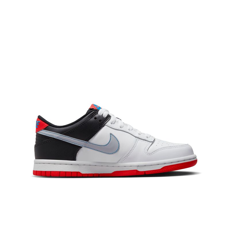 Nike Dunk Low, Blanco/Carmesí claro/Azul foto claro/Gris lobo, hi-res