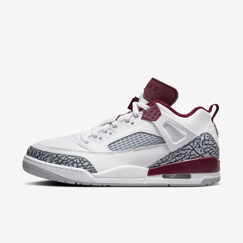 Jordan Spizike Low, Blanco/Gris Lobo/Antracita/Rojo Equipo, hi-res