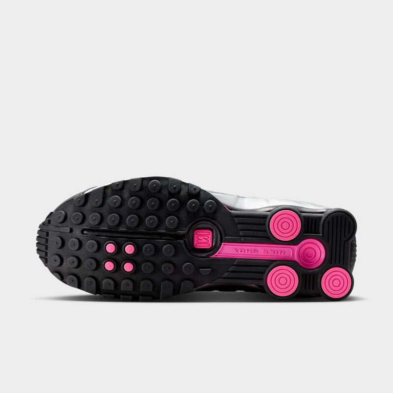 Nike Shox R4, Negro/Met&aacute;lico Plata-Rosa, hi-res