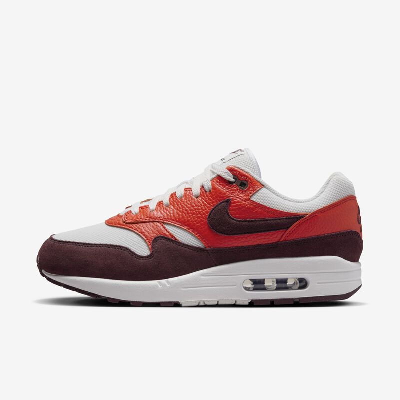 Nike Air Max 1, Blanco Cumbre/Burdeos Crush-Picante Rojo, hi-res