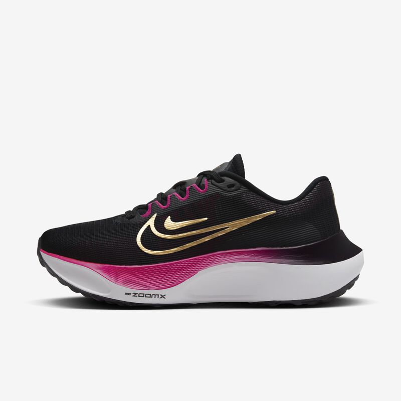 Nike Zoom Fly 5, Negro/Blanco/Rojo espino/Oro metalizado, hi-res