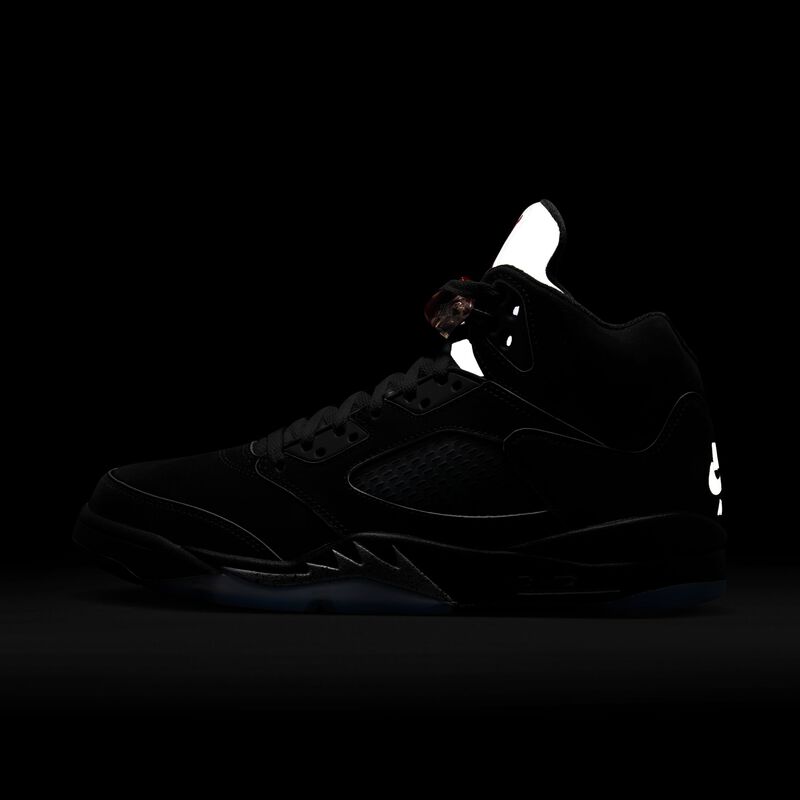 Air Jordan 5 Retro, Negro/Plata Metalizado/Rojo Fuego/Blanco, hi-res