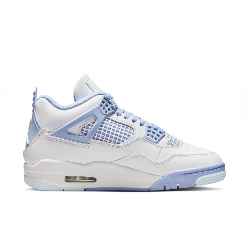 Air Jordan 4 Retro, Blanco/Tinte Azul/Verde Aceite/Aluminio, hi-res