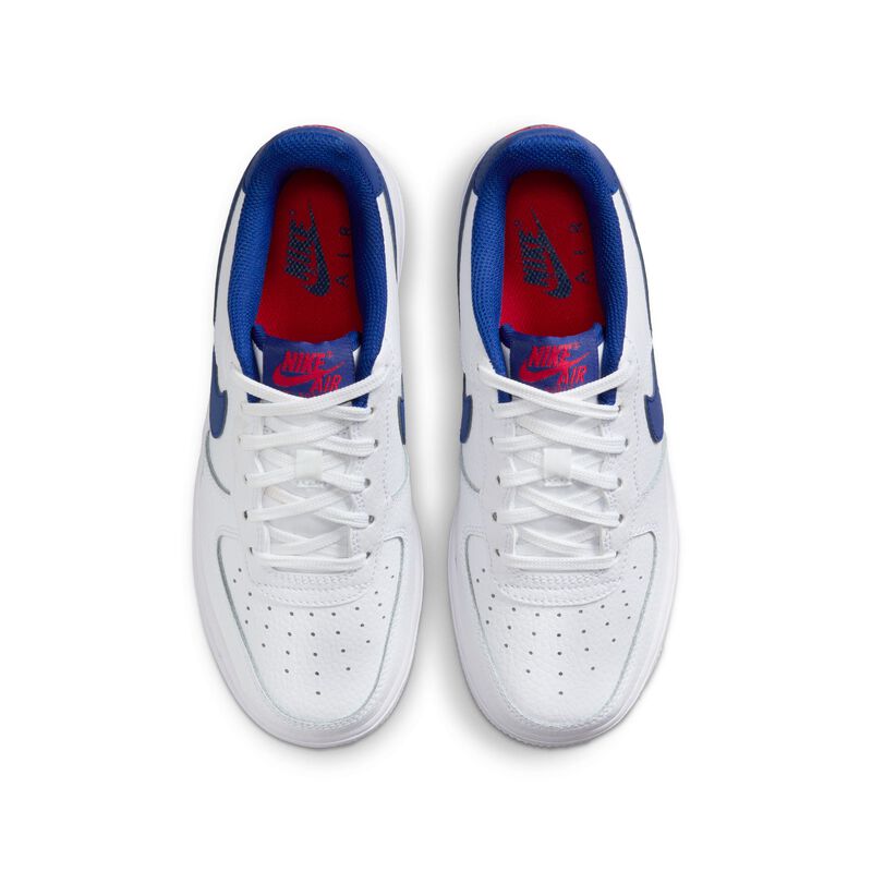 Nike Air Force 1, Blanco/Rojo Universitario/Azul real profundo, hi-res