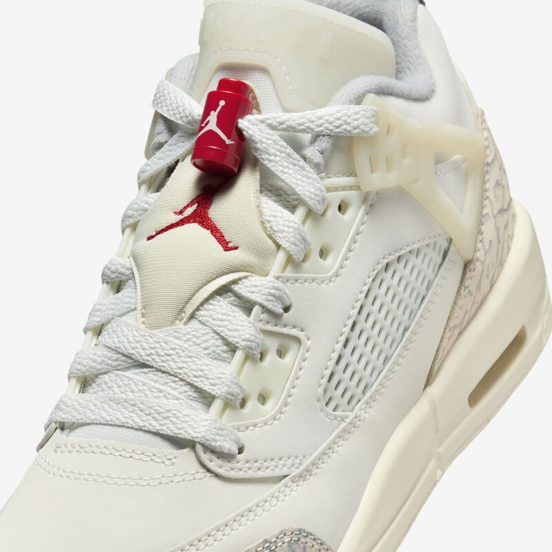 Jordan Spizike Low, Vela/Leche de coco/Arenisca/Rojo universitario, hi-res