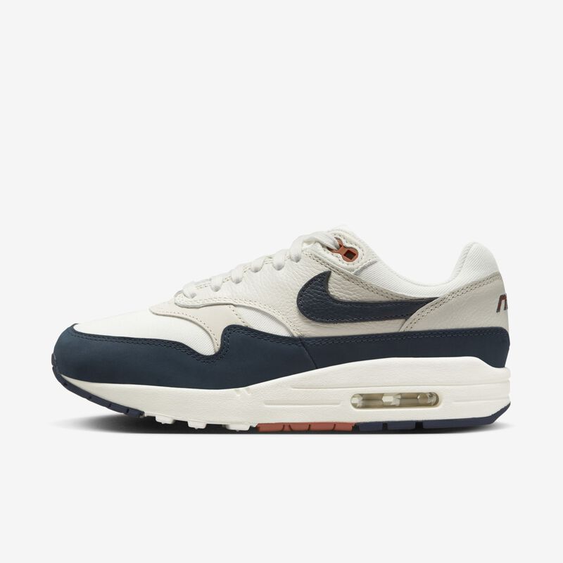 Nike Air Max 1 LX, Marrón verdoso claro/Obsidiana/Naranja fuerte/Vela, hi-res