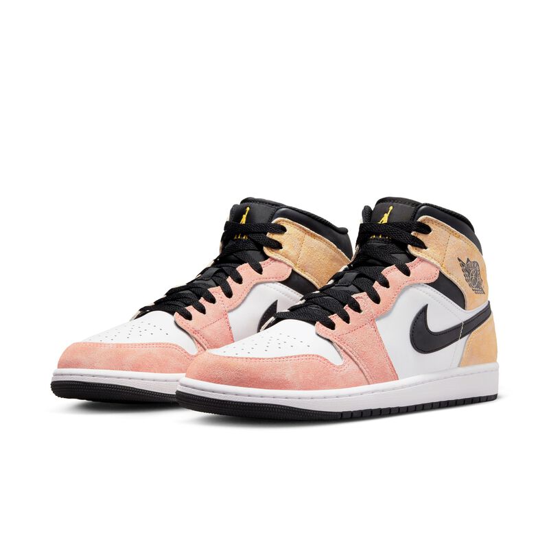 Air Jordan 1 Mid SE, Ascua mágica/Blanco/Negro/Reloj de sol, hi-res