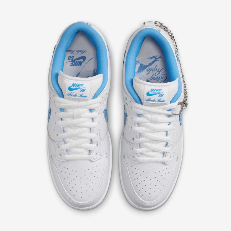 Nike SB Dunk Low Pro, Blanco/Blanco/Azul Marino Medianoche/Azul Universitario, hi-res