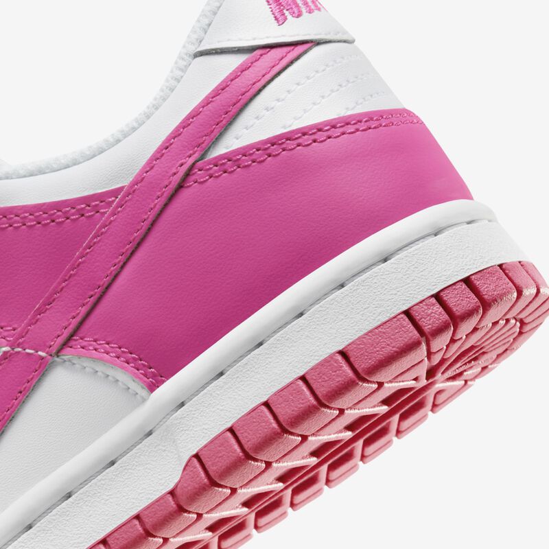 Nike Dunk Low, Blanco/Láser fucsia, hi-res