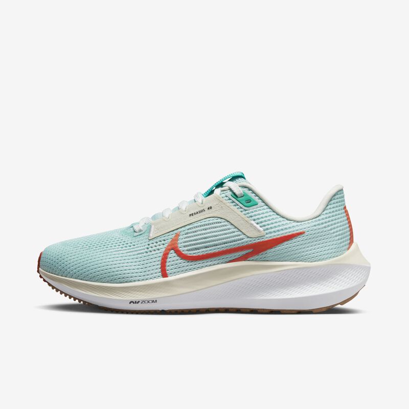 Nike Pegasus 40, Hielo jade/Blanco/Vidrio marino/Rojo picante, hi-res