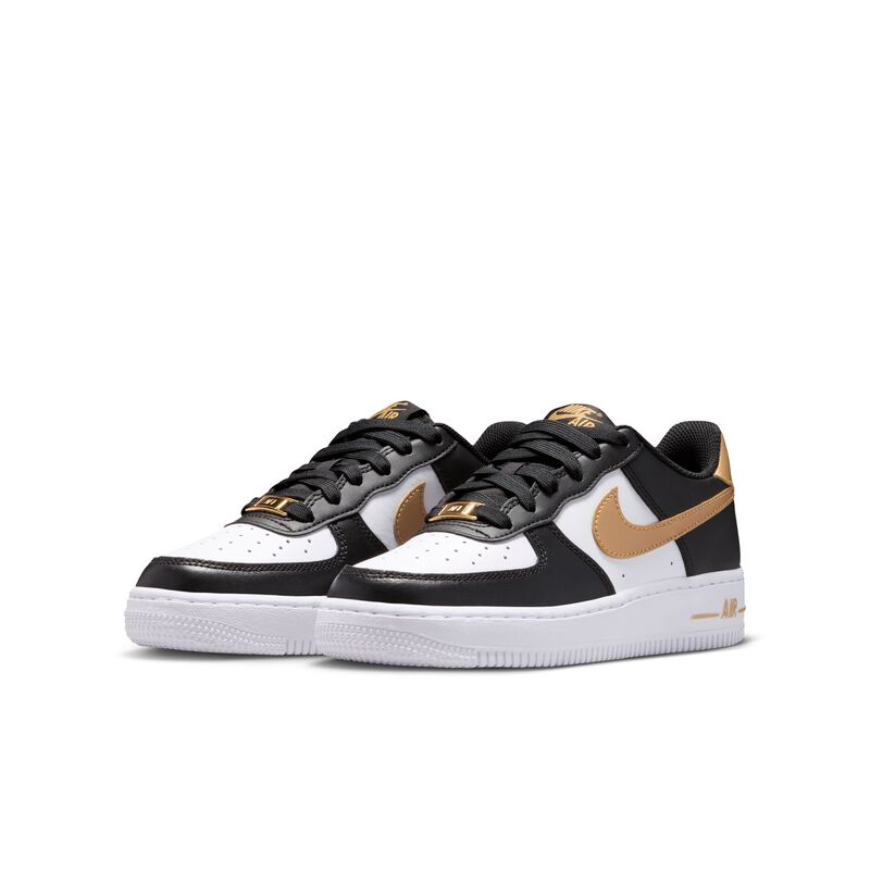 Nike Air Force 1, Negro/Negro/Blanco/Oro metalizado, hi-res