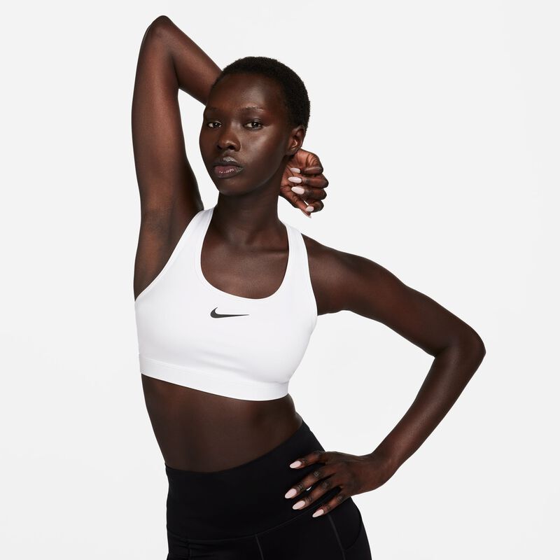 Nike Swoosh Medium Support, Blanco/Malva piedra/Negro, hi-res